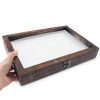 Butterfly Specimen Display Box Cabilock Wood Frame Transparent Lid-5
