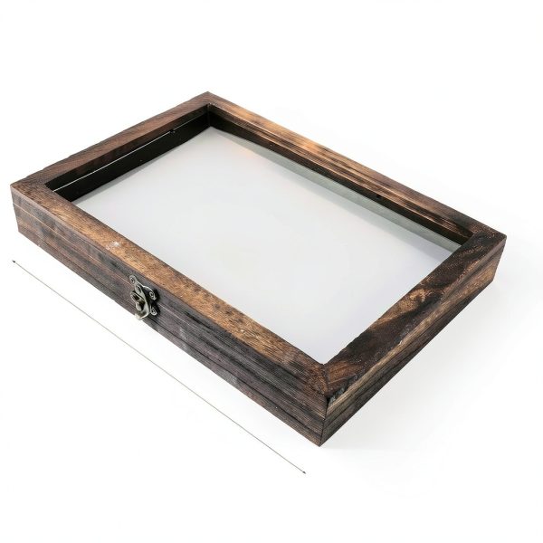 Butterfly Specimen Display Box Cabilock Wood Frame Transparent Lid-3