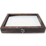 Butterfly Specimen Display Box Cabilock Wood Frame Transparent Lid-0