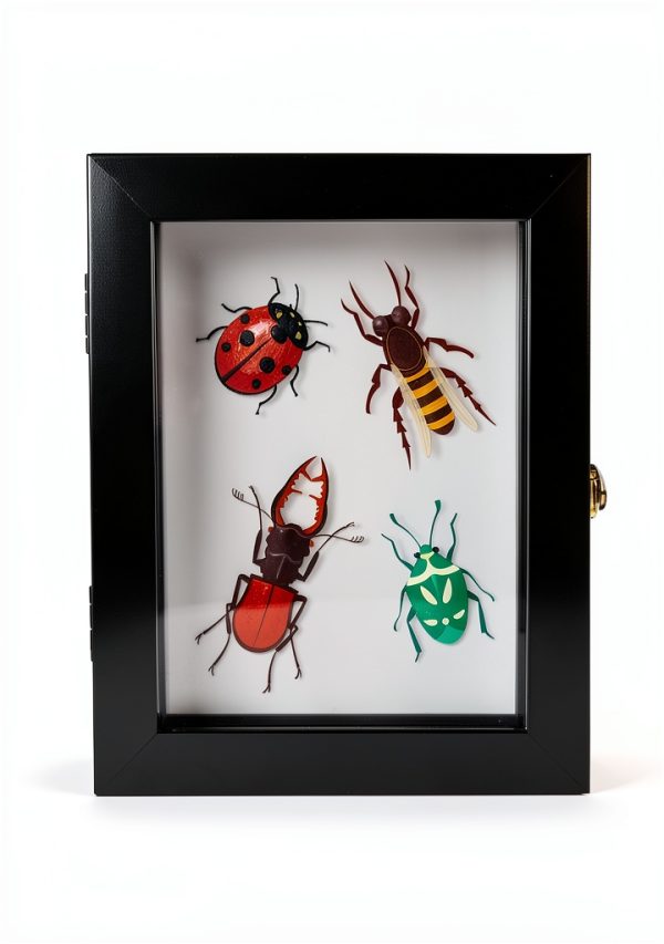 3 Pcs Insect Display Case Wall Mount Clear Bug Display Case Collection Box with Anti Fade UV Protection Top Eva Foam Pin 300 Pcs and 3 Sizes Pins Insect Shadow Box for Butterfly Specimen-5