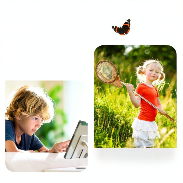 Bug Catcher for Kids & Kids Explorer Kit, Outdoor Toys with Portable Wooden Bug House, Butterfly Net, Magnifying Glass, 10 Insect ID Cards for Toddler 3-8 Year Old Outdoor Explore Toy Gift-5