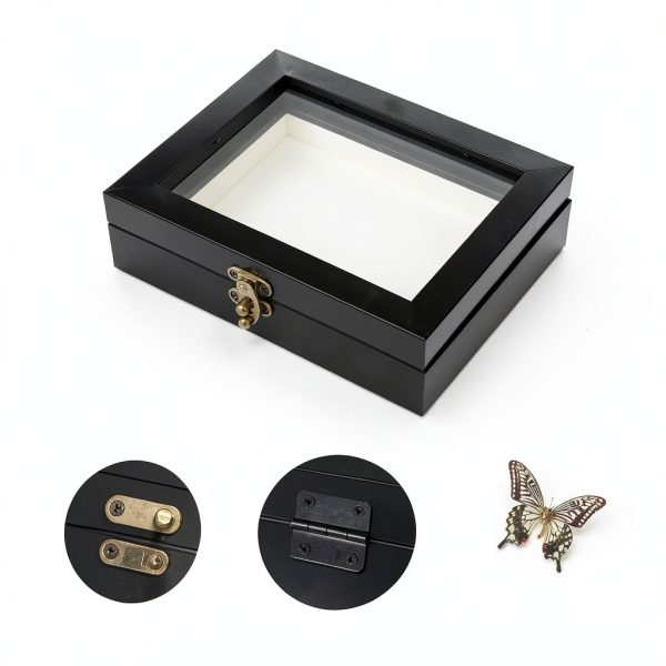 3 Pcs Insect Display Case Wall Mount Clear Bug Display Case Collection Box with Anti Fade UV Protection Top Eva Foam Pin 300 Pcs and 3 Sizes Pins Insect Shadow Box for Butterfly Specimen-2