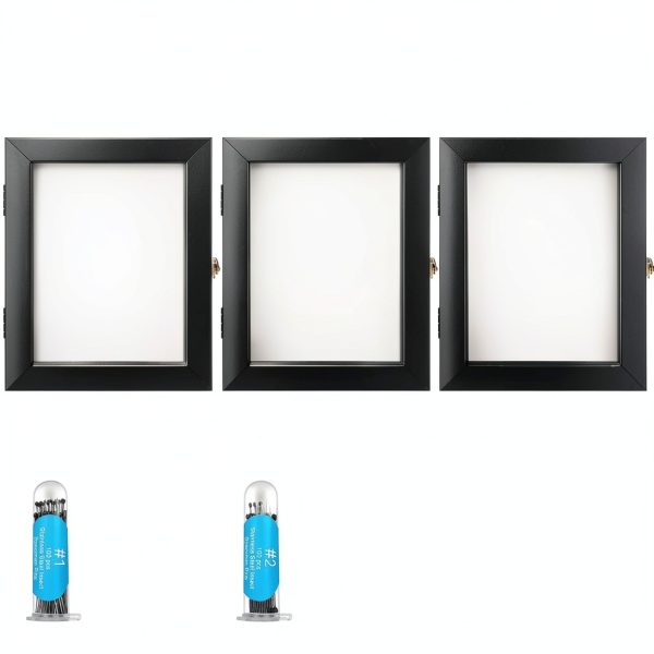 3 Pcs Insect Display Case Wall Mount Clear Bug Display Case Collection Box with Anti Fade UV Protection Top Eva Foam Pin 300 Pcs and 3 Sizes Pins Insect Shadow Box for Butterfly Specimen-4