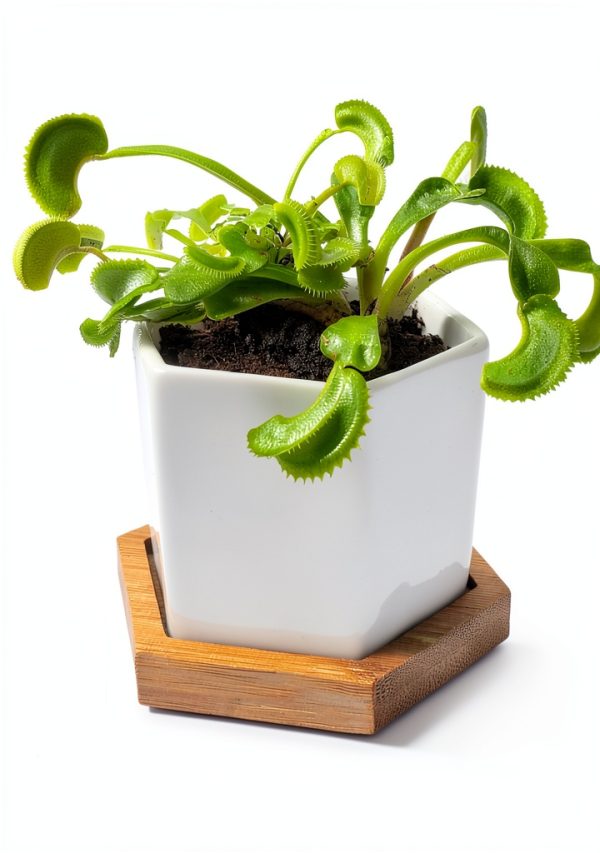 Venus Fly Trap Live Plant White Ceramic Pot Nature Gift Store-0