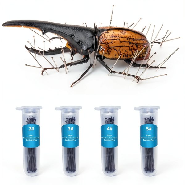 350 Pcs Stainless Steel Insect Pins in 7 Sizes, Specimen Entomology Pins and Butterfly Collections Needle for School Lab Butterfly Collectors with Vials & Labels-6