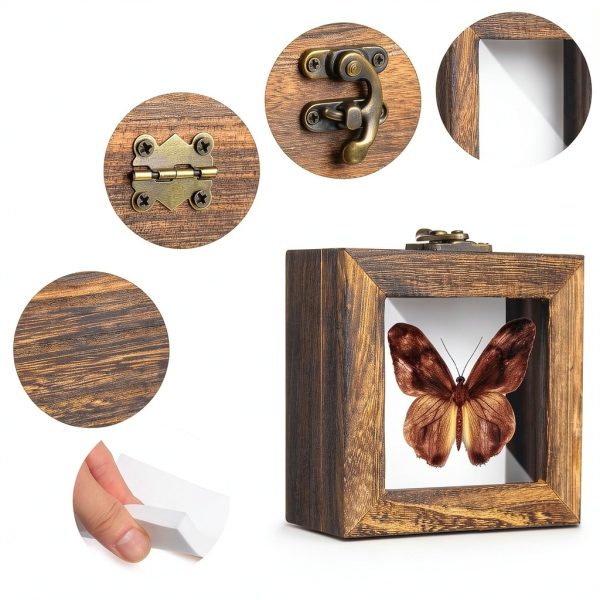4 Pcs Insect Pinning Kit with Wooden Display Cases and EVA Foam-2
