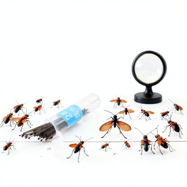 100 Pcs Insect Pins Specimen Pins Stainless Steel with Plastic Box Resin for Head for Entomology Dissection for Butte, Science Education, Insect Pins-2