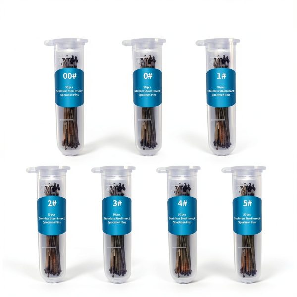 350 Pcs Stainless Steel Insect Pins in 7 Sizes, Specimen Entomology Pins and Butterfly Collections Needle for School Lab Butterfly Collectors with Vials & Labels-0
