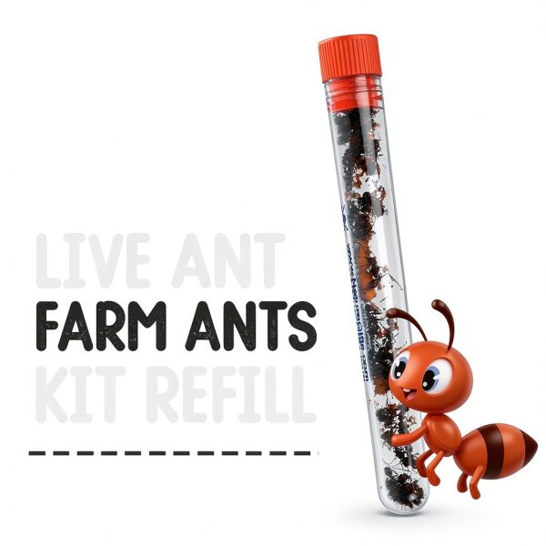 1 Tube of Live Ants Plus Ant Food, Honey Treat, & Book, Ant Habitat Kit Refill-1